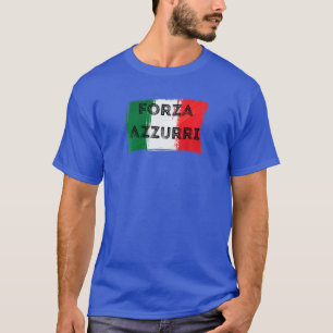 Camiseta Forza Azzurri, Itália Futebol Soccer Italia Flag