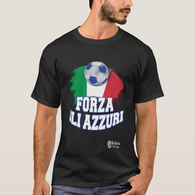 Camiseta Forza Gli Azzuri Versão 2 Preto (Frente)