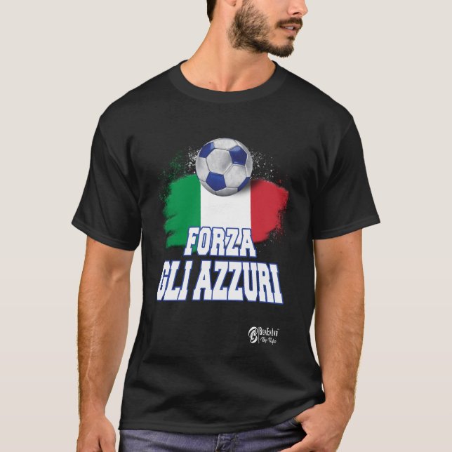 Camiseta Forza Gli Azzuri Versão 3 Preto (Frente)