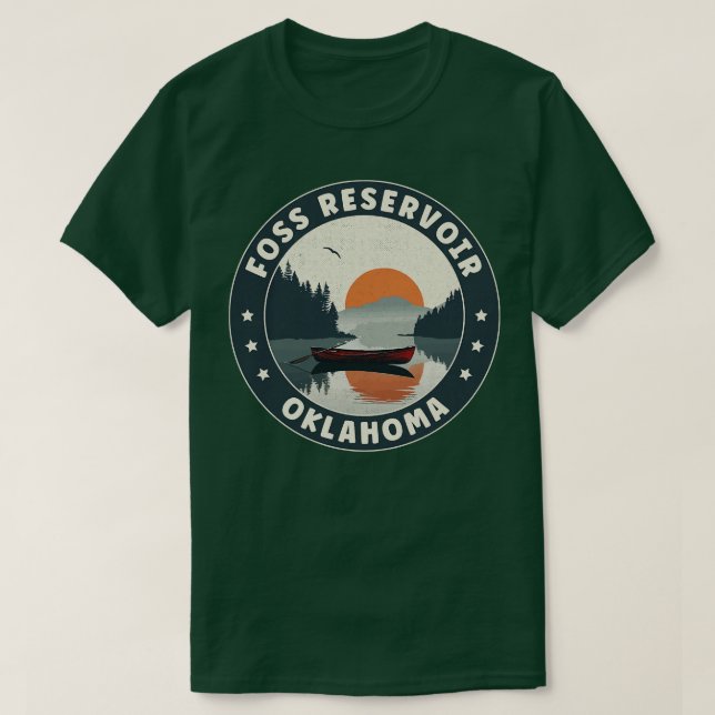 Camiseta Foss Reservoir Oklahoma Sunset (Frente do Design)