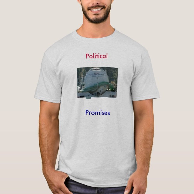 Camiseta fossa séptica, promessas políticas (Frente)