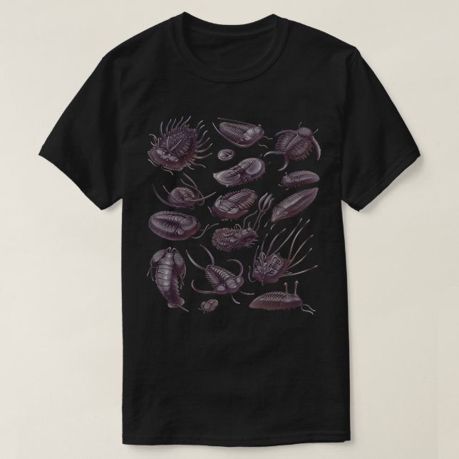 Camiseta Fósseis de trilobite 2 (Frente do Design)