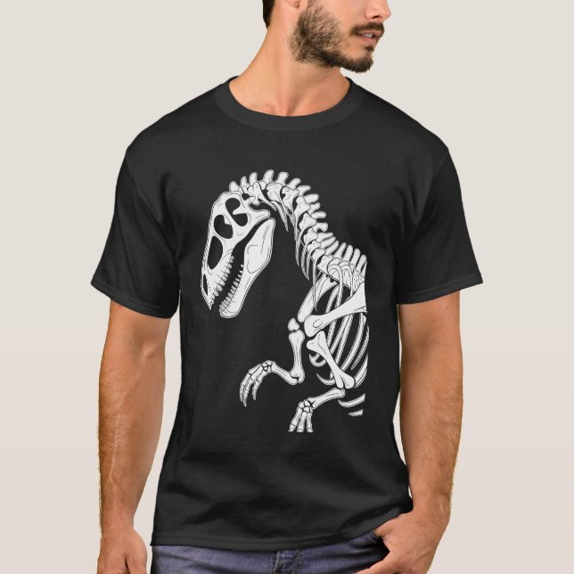 Camiseta Fóssil de Esqueleto de Dinossauro (Frente)