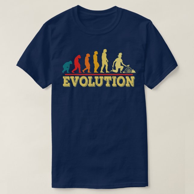 Camiseta Fóssil De Evolução Fóssil Em Rock Engraçado (Frente do Design)