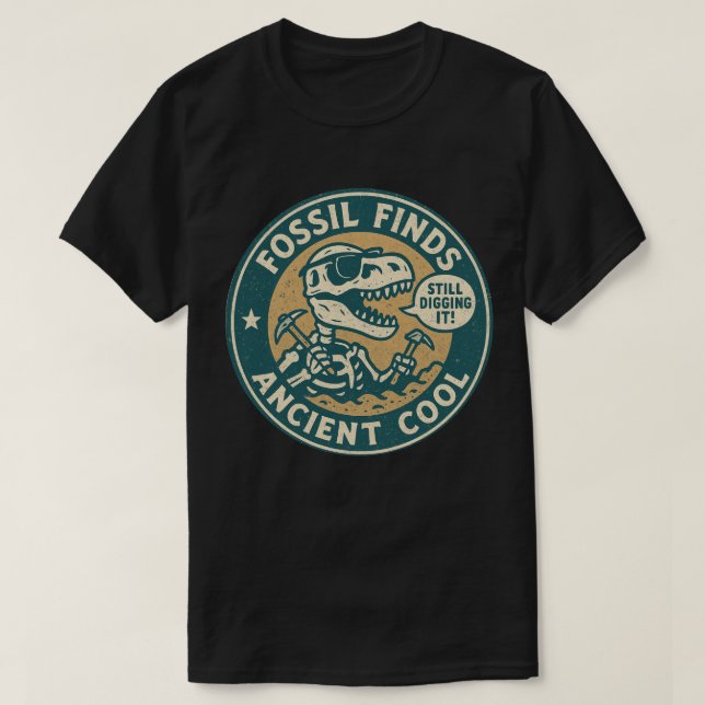 Camiseta Fóssil encontra a antiga arqueologia Legal T-Rex (Frente do Design)