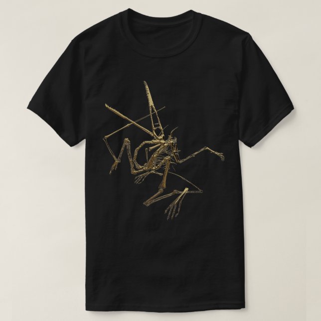 Camiseta Fóssil registre Fóssil Dourado de pterodactilo em  (Frente do Design)