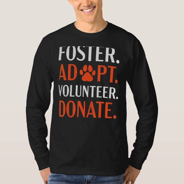 Camiseta Foster Adotar Voluntário Doar Animais (Frente)
