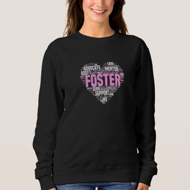 Camiseta Foster Care Word Cloud Heart Cute Foster Parents (Frente)