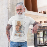 Camiseta Foto Abuelo Moderno 3<br><div class="desc">Uma camisa moderna de manutenção da colagem de fotos,  perfeita como presente para Dia de os pais,  aniversário,  natal ou qualquer outra ocasião. A camiseta fotográfica contém 3 fotos,  uma fonte em negrito na cinza que diz 'ABUELO' e 'EST: 20XX.</div>