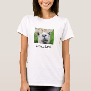Camiseta Foto Adorável de Alpaca Feminina