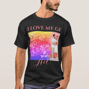 Camiseta Foto Ama Minha Amiga XOXO Rainbow Watercolor