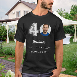 Camiseta foto aniversário de 40 anos prata