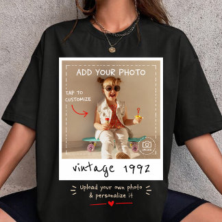 Camiseta Foto Antiga Aniversário Nostálgico Ano Personaliza