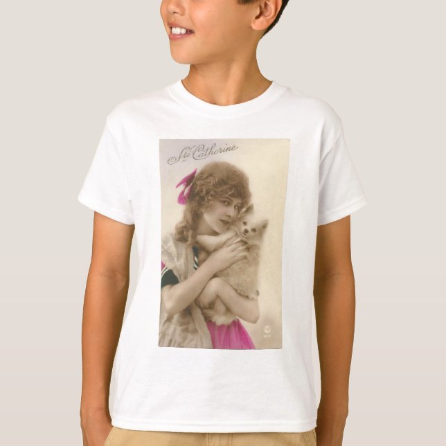 Camiseta Foto antiga vitoriana e cão (Frente)