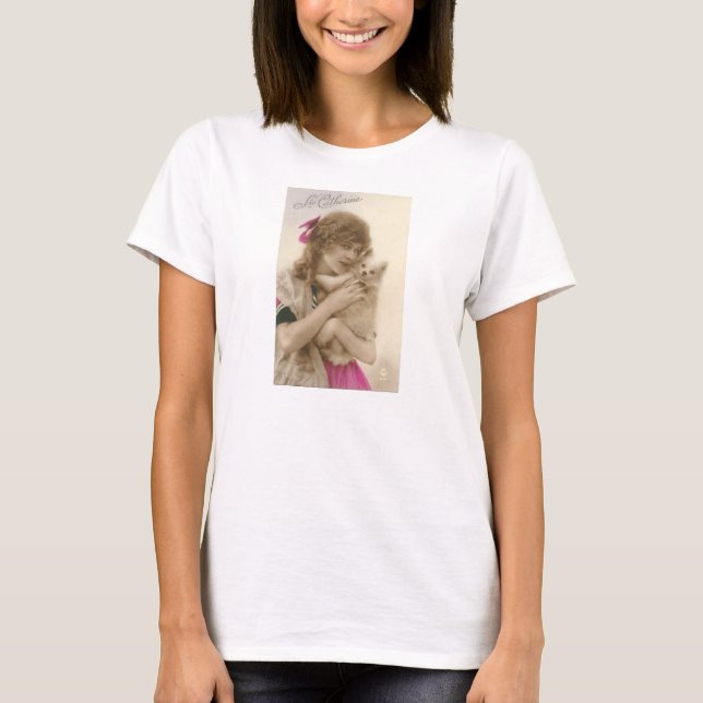 Camiseta Foto antiga vitoriana e cão (Frente)