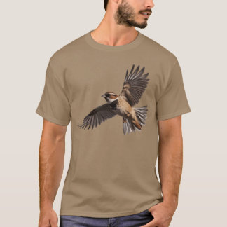 Camiseta Foto aproximada de um presente de passarinho giro 