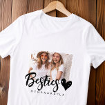 Camiseta Foto BFF dos Melhores Amigos do Coração Moderno Gr<br><div class="desc">Design é composto por tipografia divertida e divertida com fontes sans serif e serif. Adicionar uma foto personalizada.</div>
