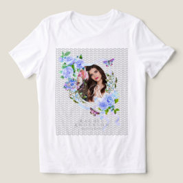 Camiseta Foto Chic de Fita Rosa Azul