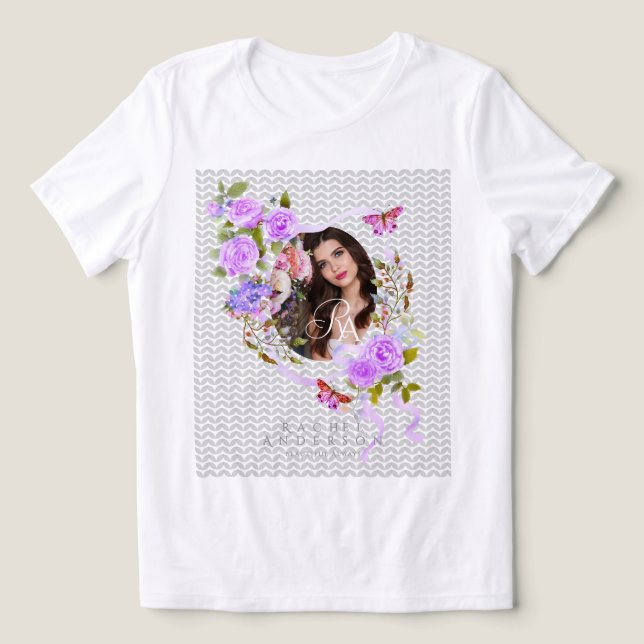 Camiseta Foto Chic Roxo Rosa (Design frontal)