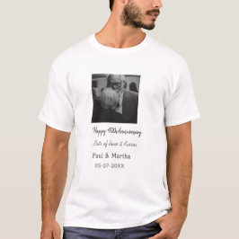 Camiseta Foto da data de adição do nome do moderno feliz 40