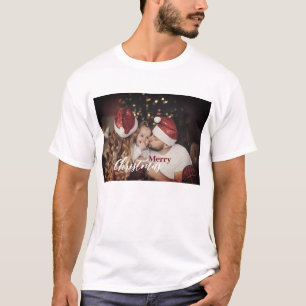 Camiseta Foto da família Dark Dusky de Natal moderno