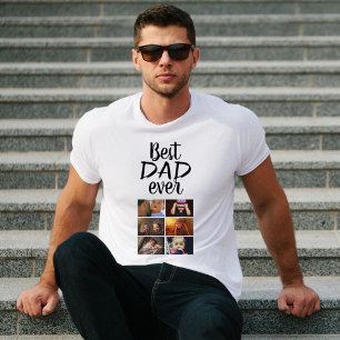 Camiseta Foto da família de colagem de fotos do melhor Pai 