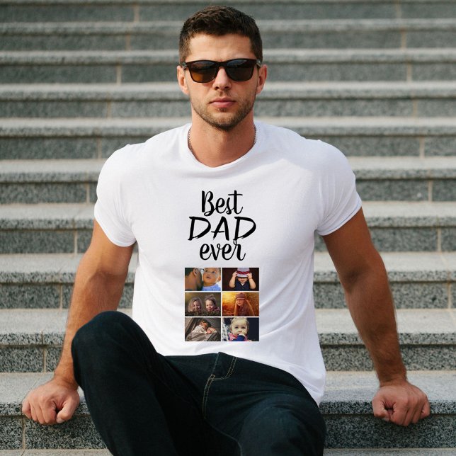 Camiseta Foto da família de colagem de fotos do melhor Pai  (Criador carregado)