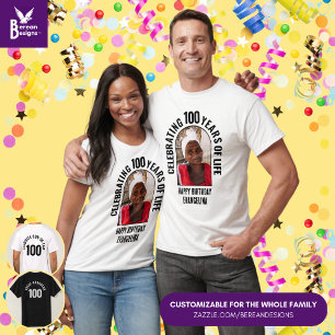 Camiseta Foto da Família de Comemoração de Aniversário Pers