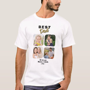 Camiseta Foto da Família Pai 4 do Melhor Pai