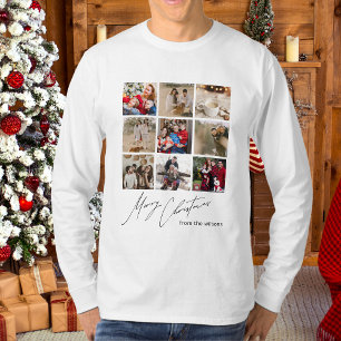 Camiseta Foto da Família Única, Feliz Natal Personalizado