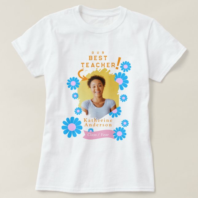 Camiseta Foto da Melhor Professora Daisy Branco (Frente do Design)