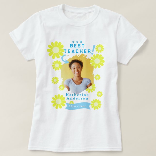 Camiseta Foto da Melhor Professora Daisy Branco (Frente do Design)