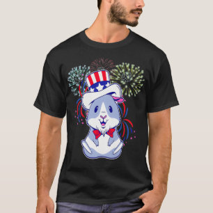 Camiseta Foto de 4 de julho do American Guiné Pig Popsi