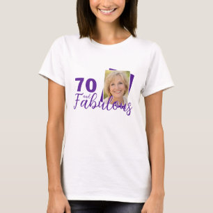 Camiseta Foto de 70 anos roxa e fabulosa