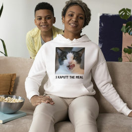 Camiseta Foto de animal personalizada de gato preto e branc