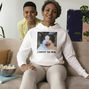 Camiseta Foto de animal personalizada de gato preto e branc