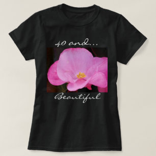 Camiseta Foto de aniversário de 40 anos das Flores Rosa Bon