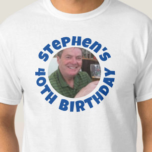 Camiseta Foto de Aniversário de 40 Anos do Homem
