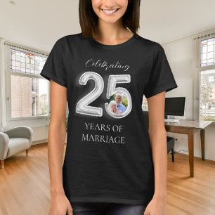 Camiseta foto de aniversário de casamento de 25