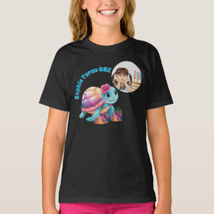 Camiseta Foto de Aniversário de Tartaruga Marinha Branca