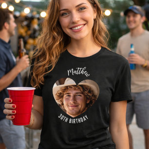 Camiseta Foto de aniversário do homem namorada