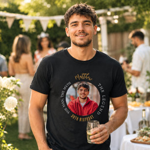 Camiseta Foto de aniversário homem mito lenda