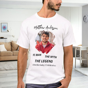 Camiseta Foto de aniversário mito mito de legenda diversão