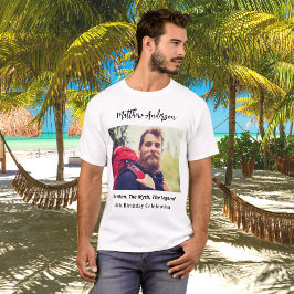 Camiseta Foto de aniversário mito mito de legenda diversão