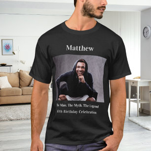 Camiseta Foto de aniversário mito mito de legenda diversão