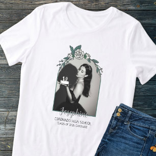 Camiseta Foto de Arquivamento Preto e Branco de Formatura d