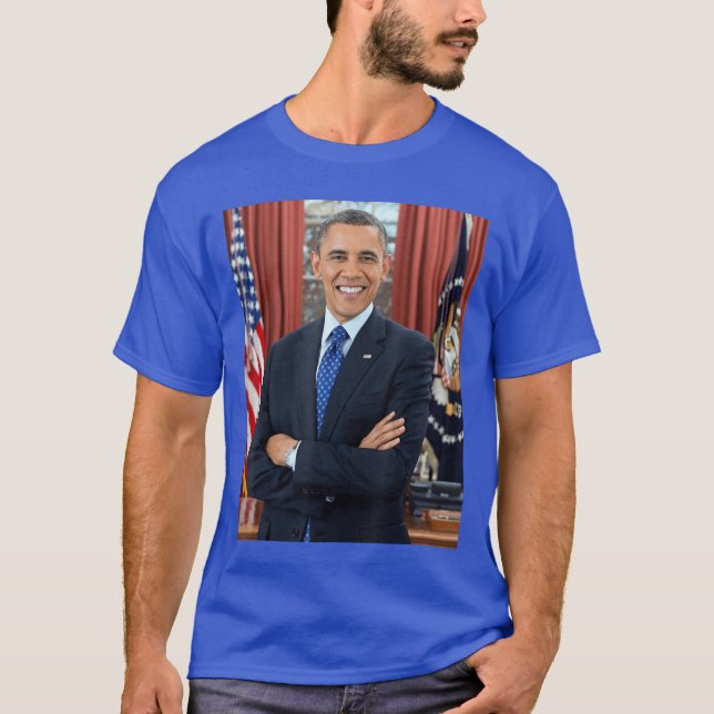 Camiseta Foto de Barack Obama 44º POTUS Patriótico Democrat (Frente)