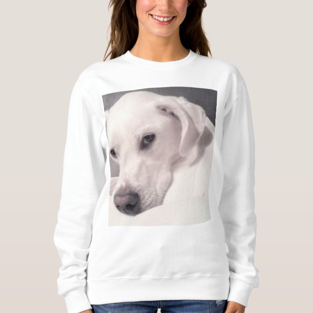 Camiseta Foto de Bela Cachorro Branco Regal (Frente)