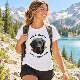 Camiseta Foto de Black Lab - A vida é melhor mulheres