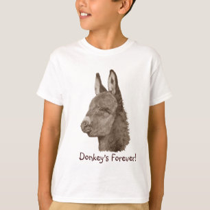 Camiseta foto de burro muito fofo para crianças